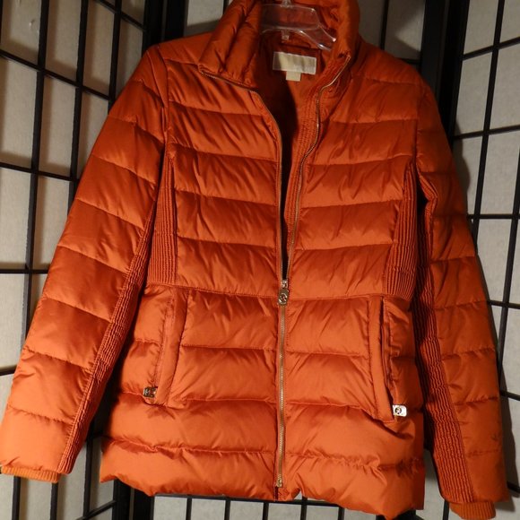 Michael Kors Burnt Orange Puffer Coat 